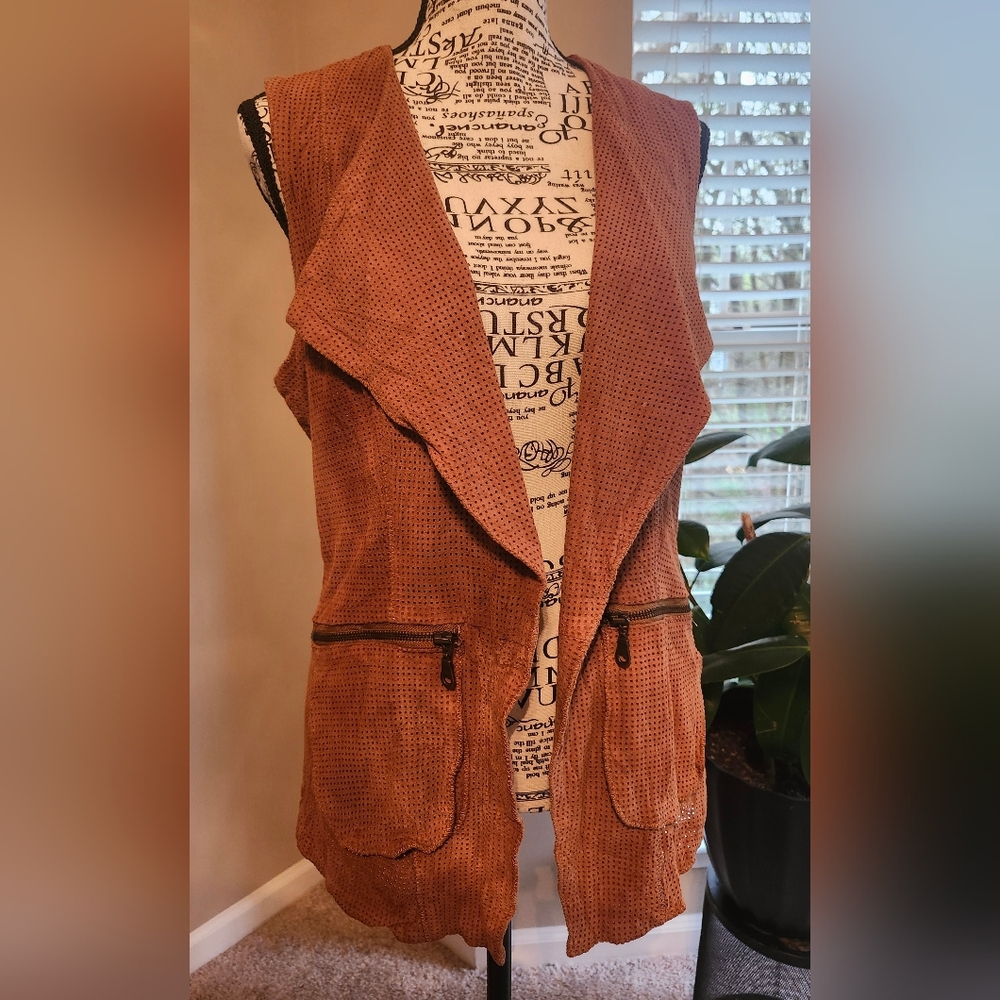 Women's Brown Sleeveless Jacket